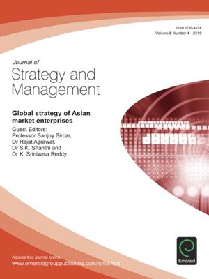 cover image of Journal of Strategy and Management, Volume 8, Number 4